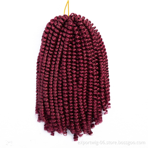 8 inch,30 strands/pack Ombre Hair Extension Crochet Spring Twist Crochet Braids Synthetic Braiding Hair Spring Twist Hair